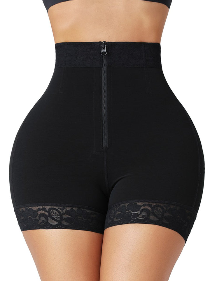 Po-Lifter-Shorts mit hohem Bund und Frontreißverschluss 