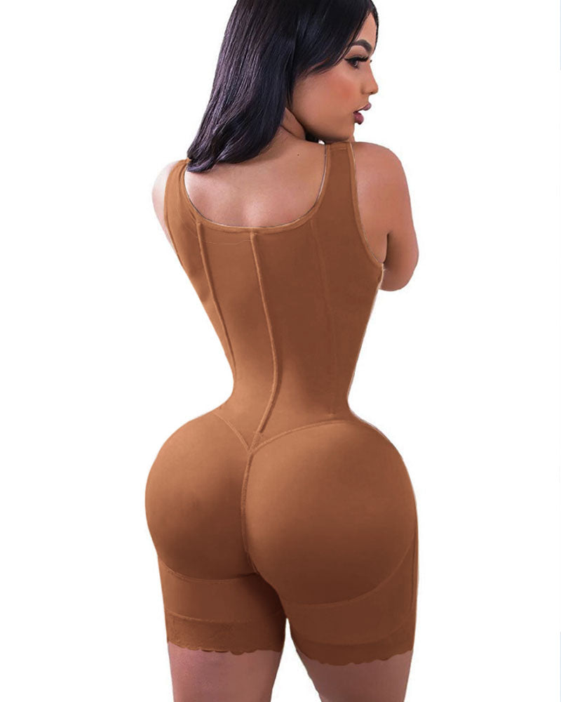 Fashion Tummy Control Double Compression Adjustable Bodysuit