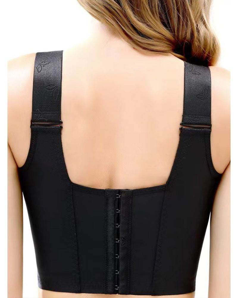 Sujetador push up de copa completa con cierre frontal y largo para mujer