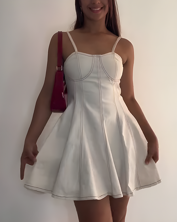 Women's Denim Slimming Slip Mini Dress