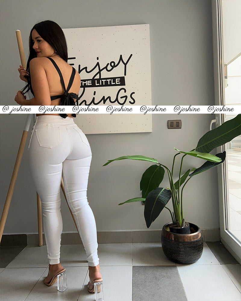 Damenmode-Design Geflochtene Röhrenjeans