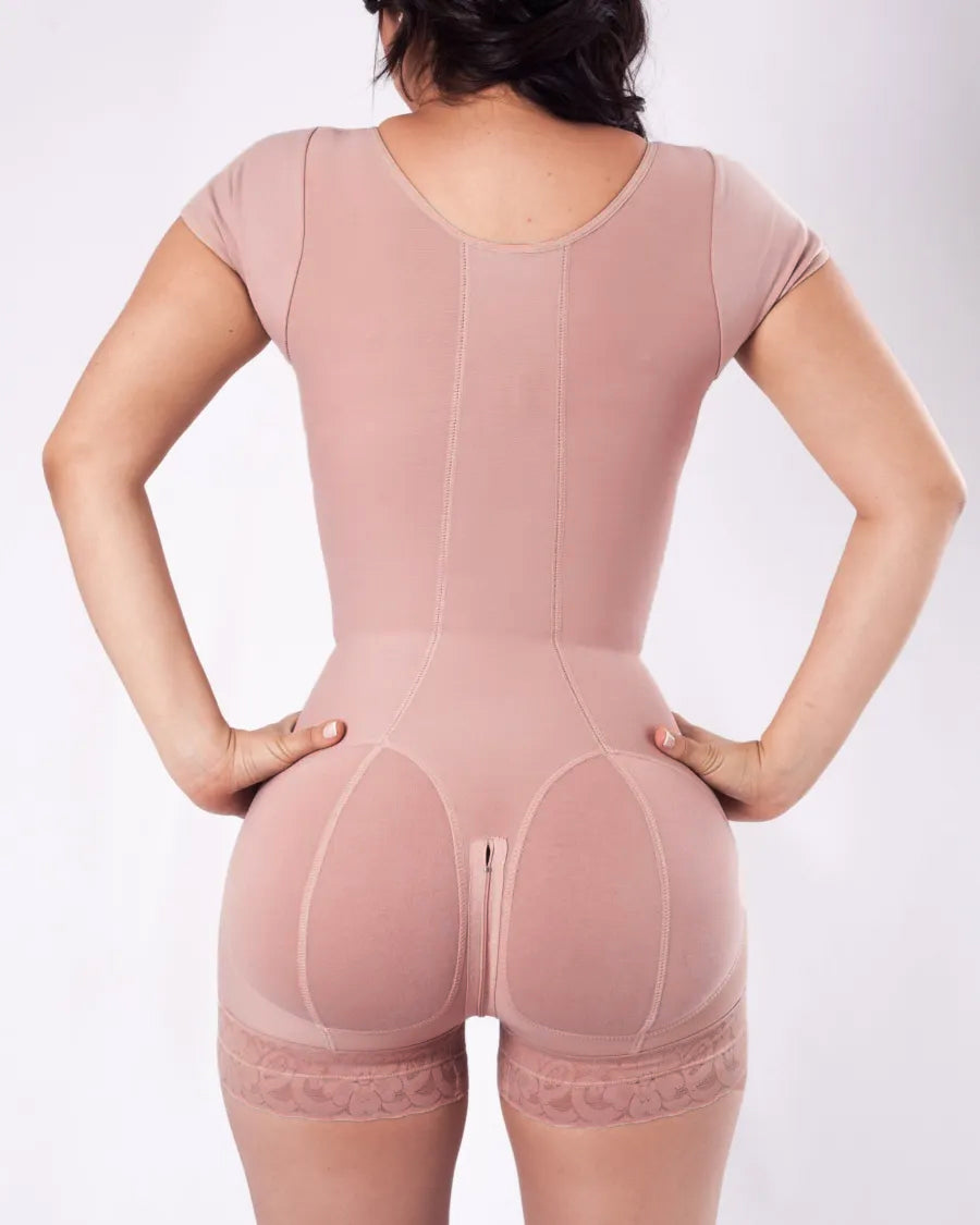 Kurzärmlige Fajas-Shapewear zur Bauchkontrolle
