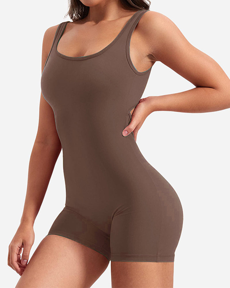 Rückenfreier Slim Fit Po Lifting Yoga-Overall 