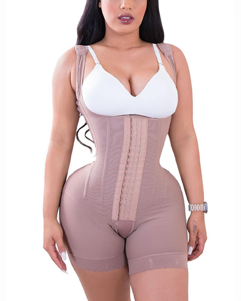 Fashion Tummy Control Double Compression Adjustable Bodysuit