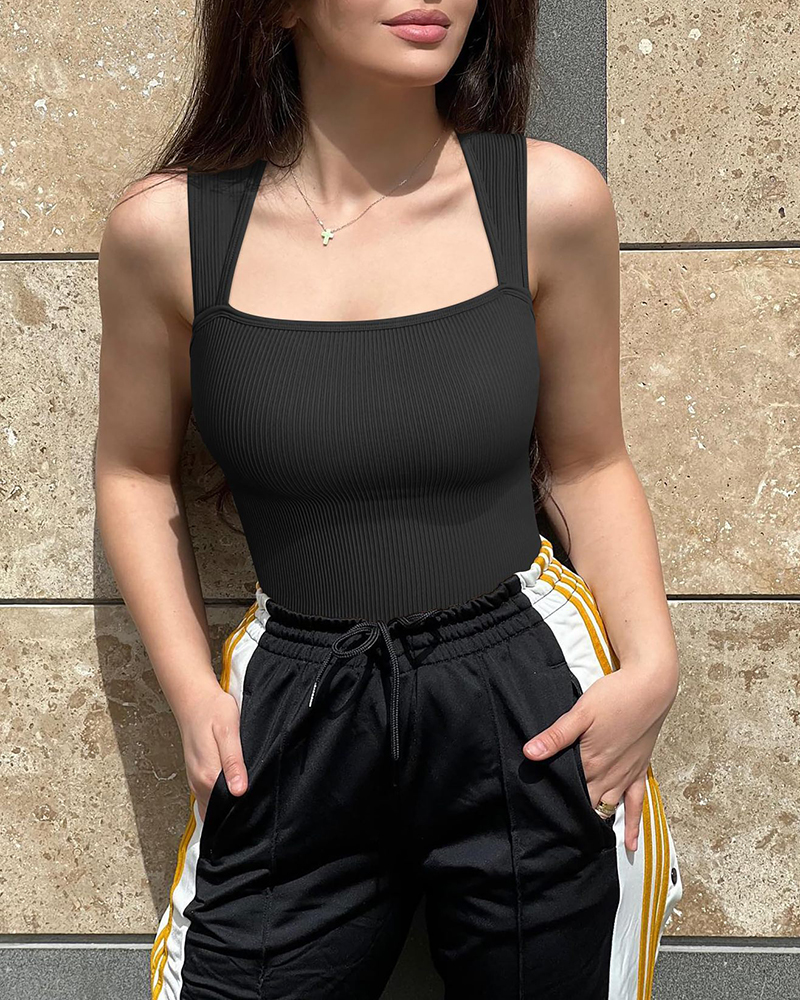 Seamless Ribbed Sleeveless Bodysuit