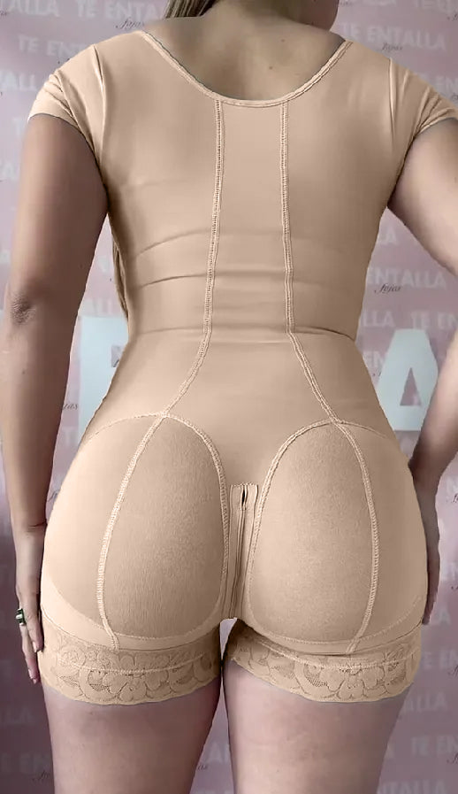 Kurzärmlige Fajas-Shapewear zur Bauchkontrolle
