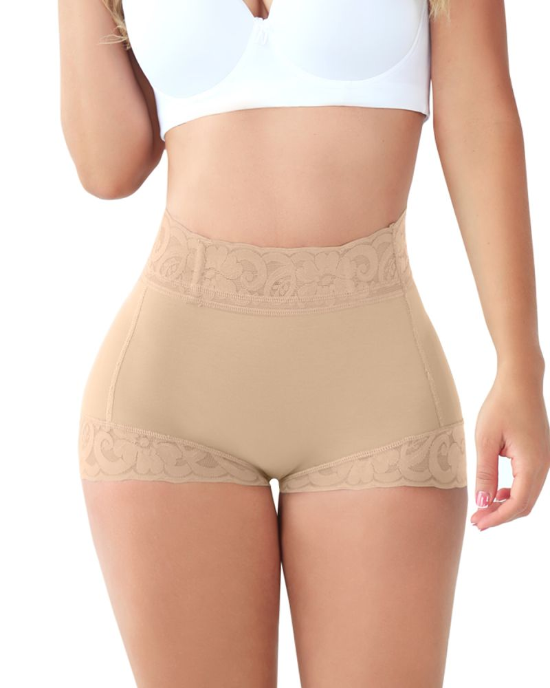 Pantalones cortos moldeadores de cintura alta para mujer que realzan los glúteos y el abdomen