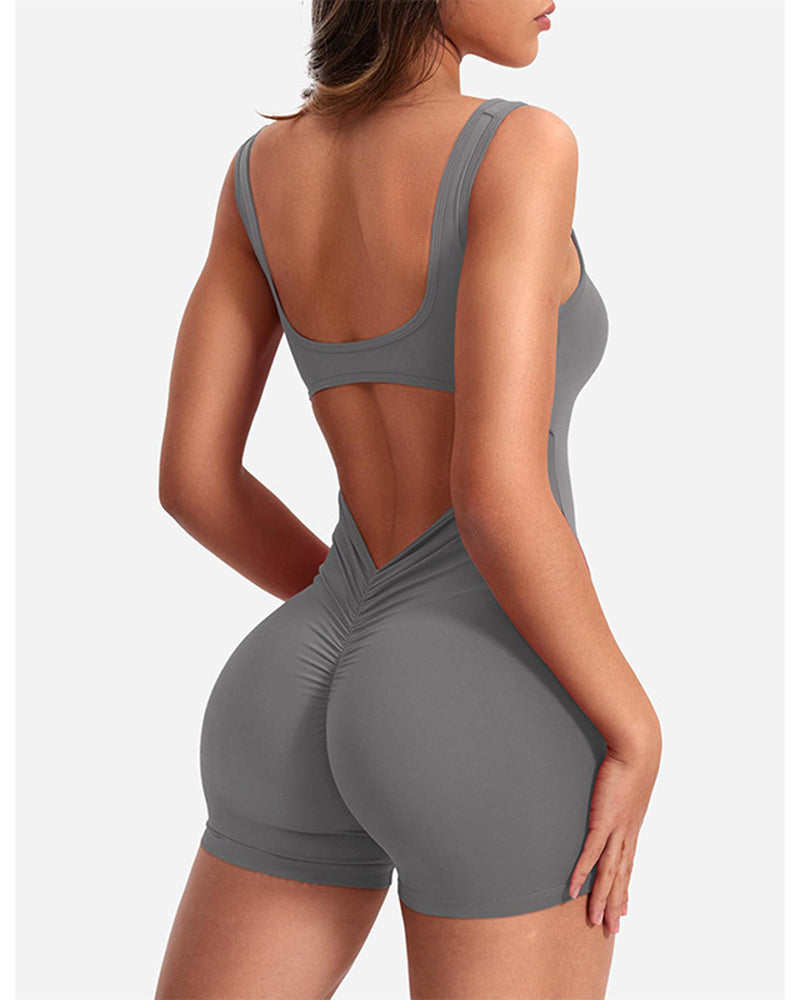 Rückenfreier Slim Fit Po Lifting Yoga-Overall 
