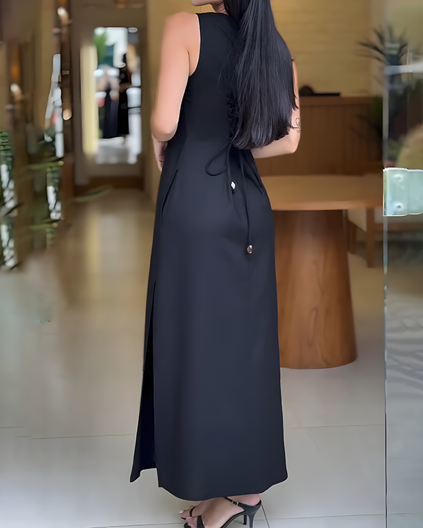 Sleeveless Side Slit Casual Dress