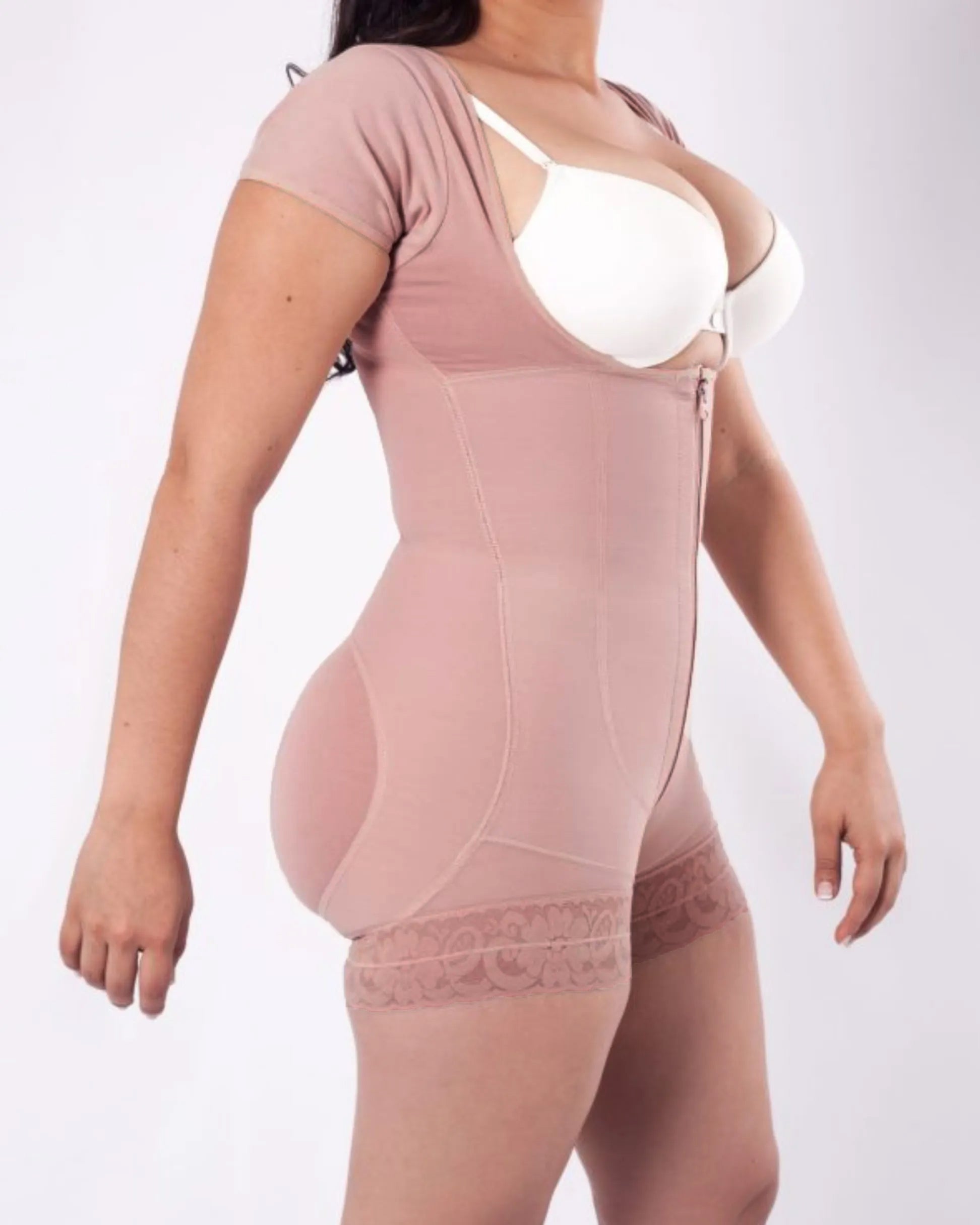 Kurzärmlige Fajas-Shapewear zur Bauchkontrolle