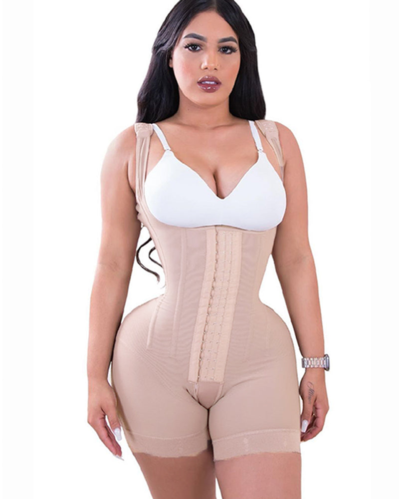 Fashion Tummy Control Double Compression Adjustable Bodysuit