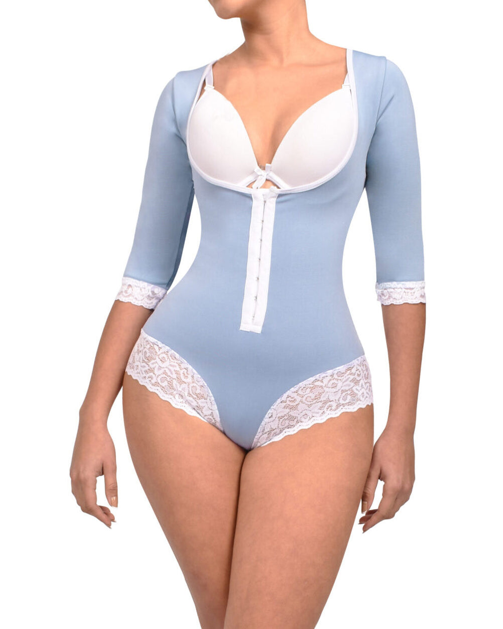 Hook And Eye Closure Mid-sleeve Triangle Shapewear