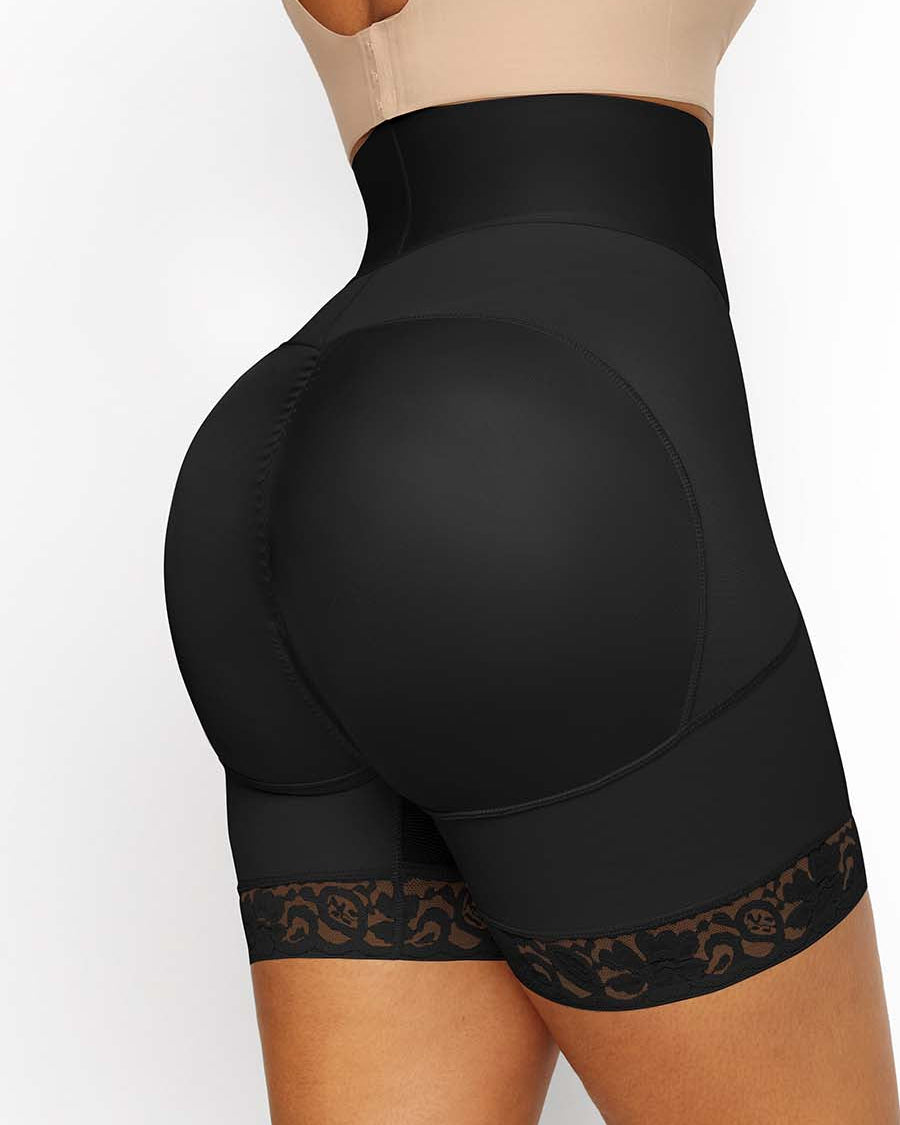 Pantalones cortos moldeadores de cintura alta con botones y realzadores de glúteos