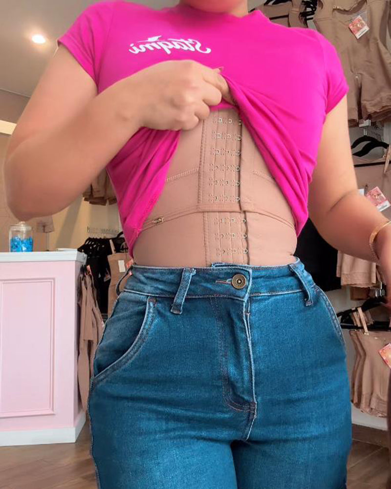 Prenda moldeadora de cuerpo completo con botones que levanta los glúteos