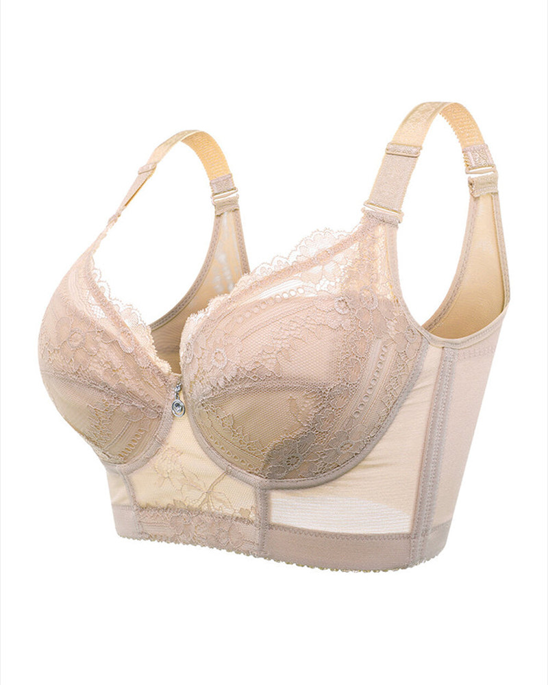 Langer Push-Up-BH mit Stickerei