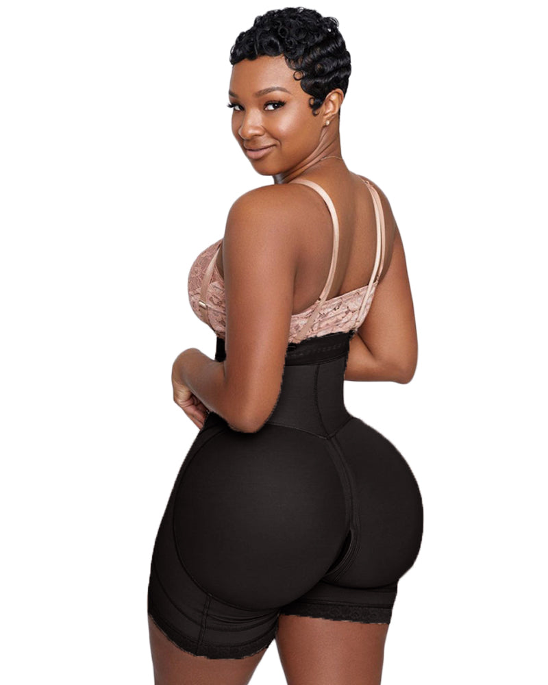Double Pressure Flatten Abdomen Adjustable Front Closure Hook-eye Shapewear