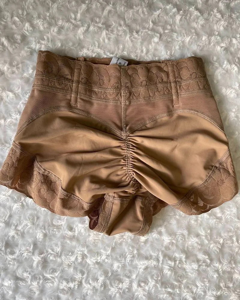 Pantalones cortos moldeadores de cintura alta para mujer que realzan los glúteos y el abdomen
