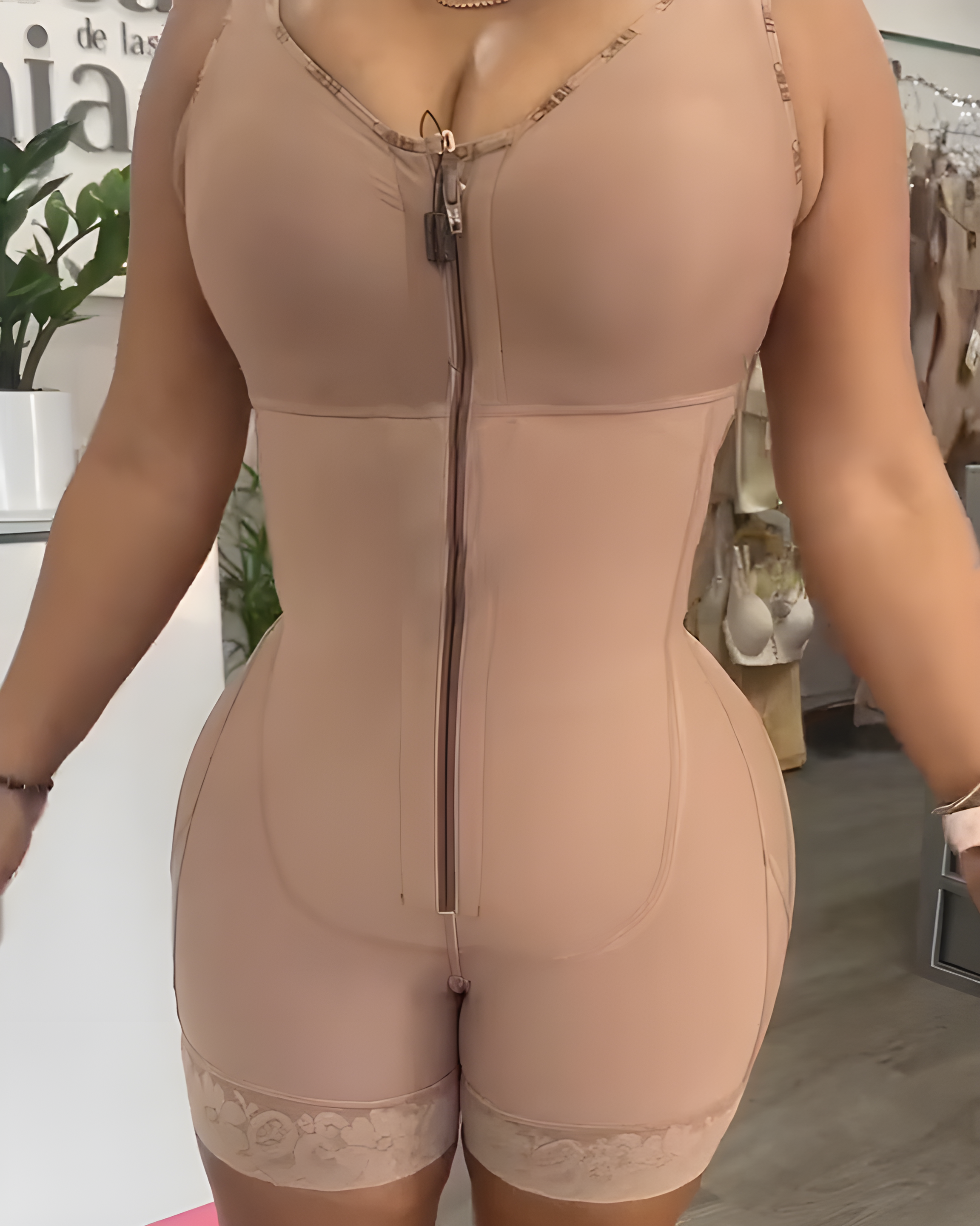 Body Shaper mit Bauchkontrolle und Reißverschluss vorne