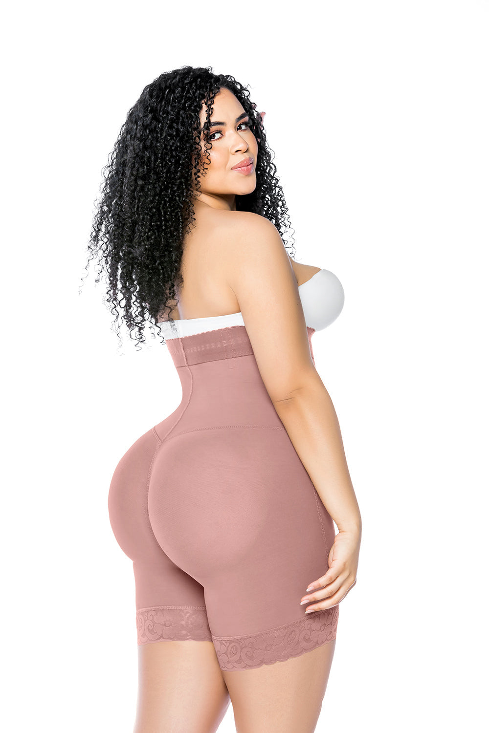 Butt Lifter Bauch Kontrolle Höschen Schritt mit Reißverschluss Spitze Shapewear 