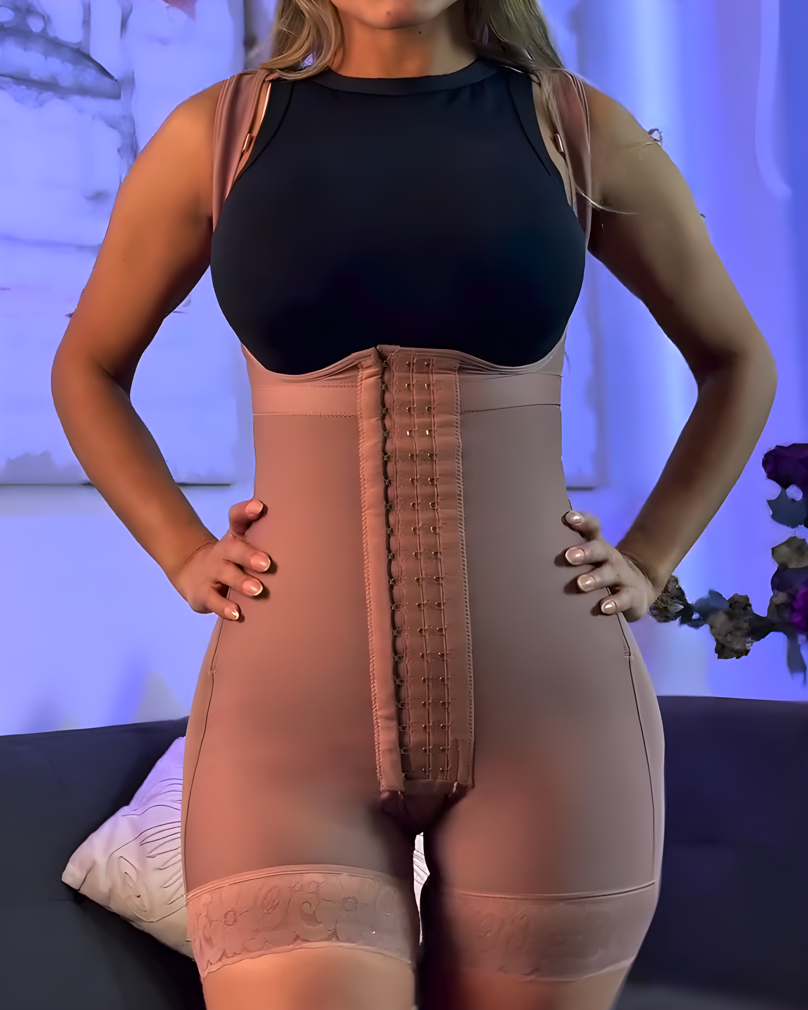 3 Rows Hook Eye Tummy Shaping Open Bust Shapewear