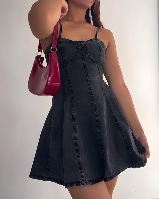 Women's Denim Slimming Slip Mini Dress