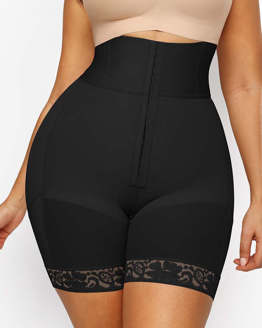 Pantalones cortos moldeadores de cintura alta con botones y realzadores de glúteos