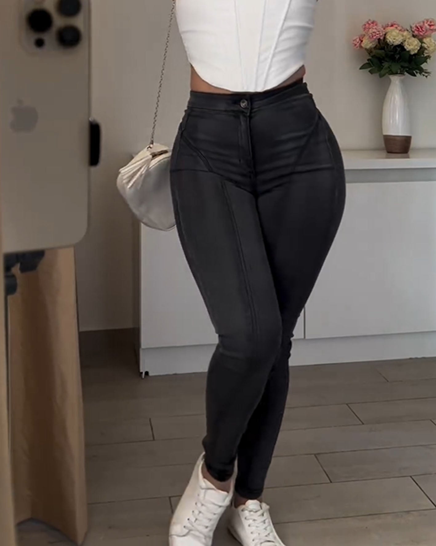 Pantalones vaqueros elásticos sexys con realce de glúteos para mujer