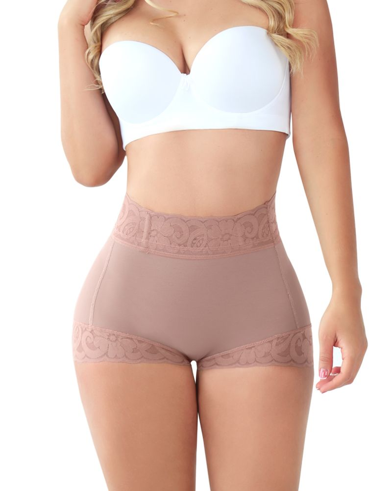 Pantalones cortos moldeadores de cintura alta para mujer que realzan los glúteos y el abdomen
