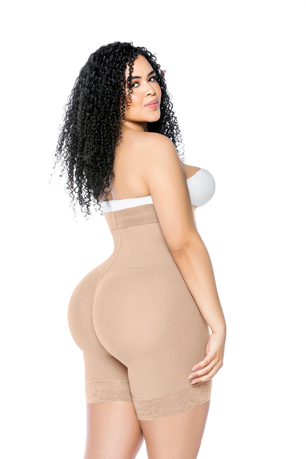 Butt Lifter Bauch Kontrolle Höschen Schritt mit Reißverschluss Spitze Shapewear 