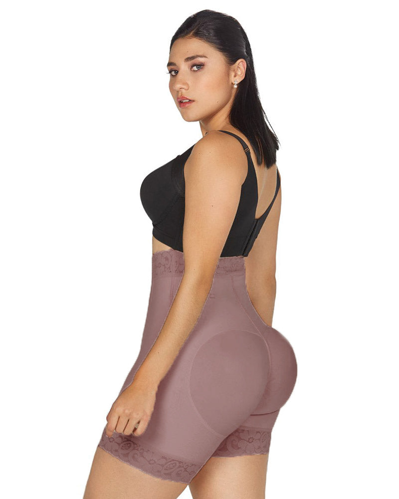 Women High Waist Front Zipper Booty Shaper Colombian Shapewear Short