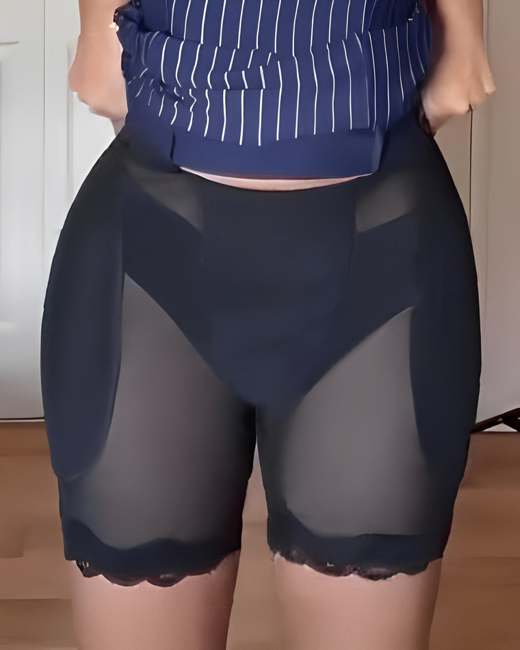 Sheer Mesh Butt Sculpting Shorts with Padded