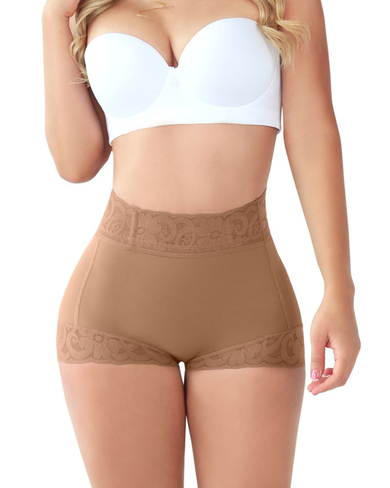 Pantalones cortos moldeadores de cintura alta para mujer que realzan los glúteos y el abdomen