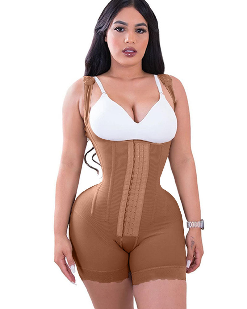 Fashion Tummy Control Double Compression Adjustable Bodysuit