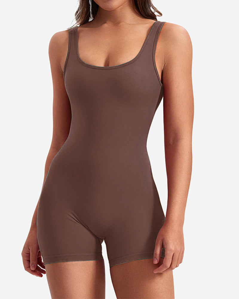 Rückenfreier Slim Fit Po Lifting Yoga-Overall 