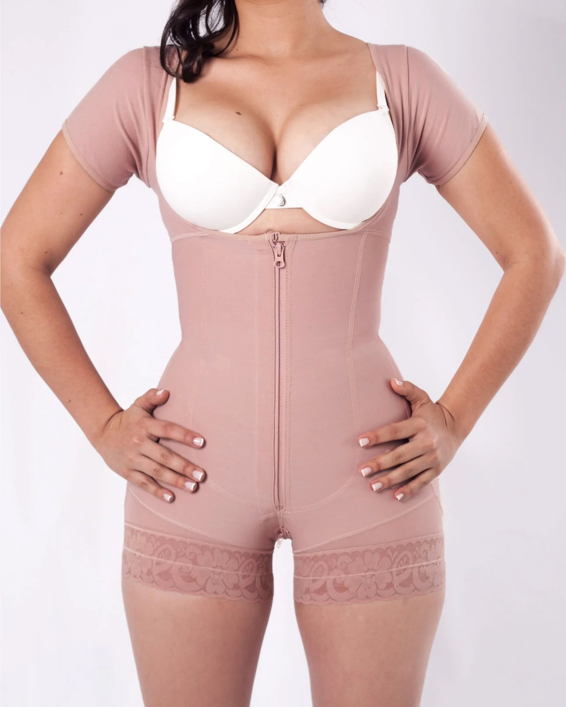 Kurzärmlige Fajas-Shapewear zur Bauchkontrolle