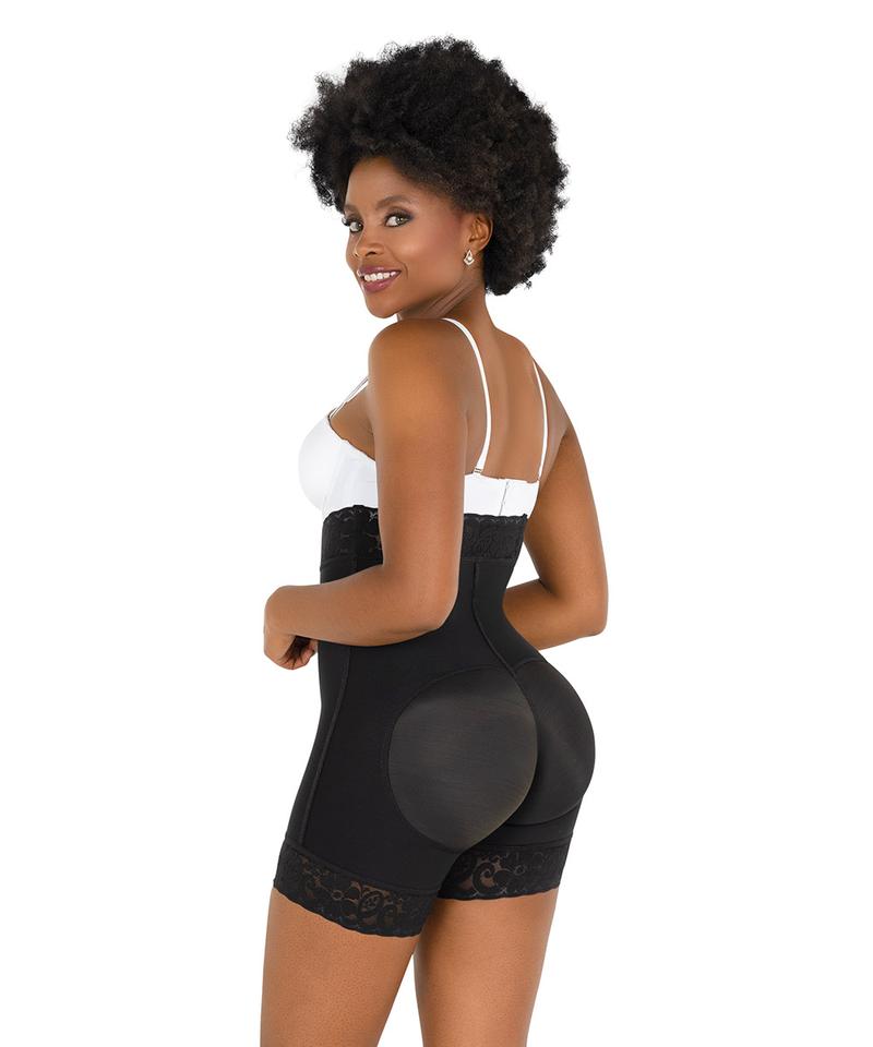 Women High Waist Front Zipper Booty Shaper Colombian Shapewear Short