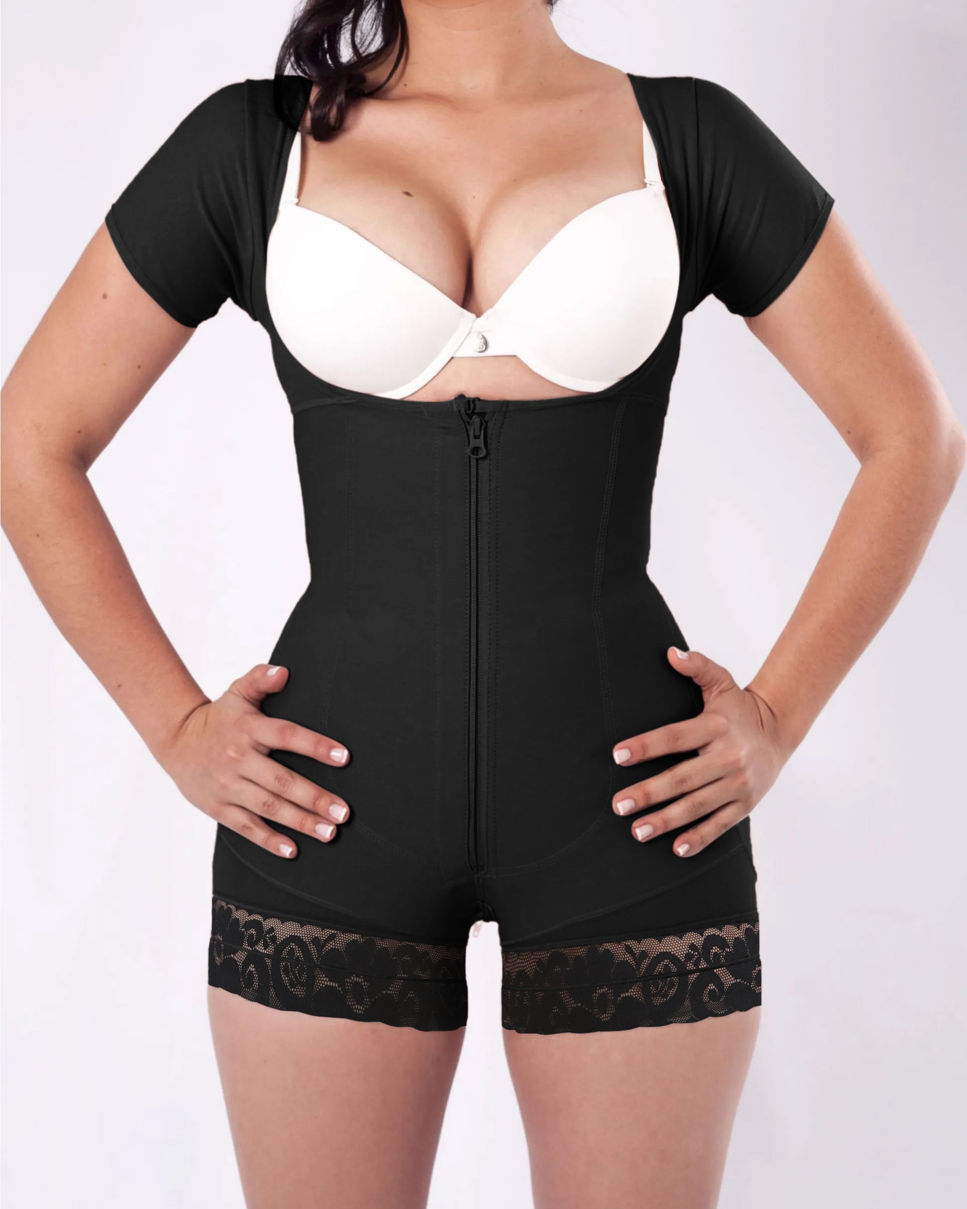 Kurzärmlige Fajas-Shapewear zur Bauchkontrolle