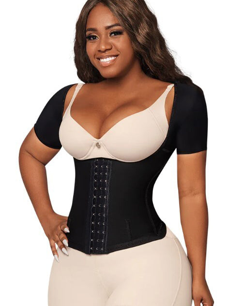 Fashion Waist Cincher Open Bust Short Sleeve Shapewear