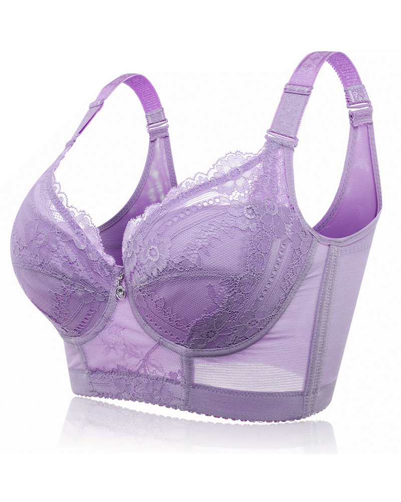 Langer Push-Up-BH mit Stickerei