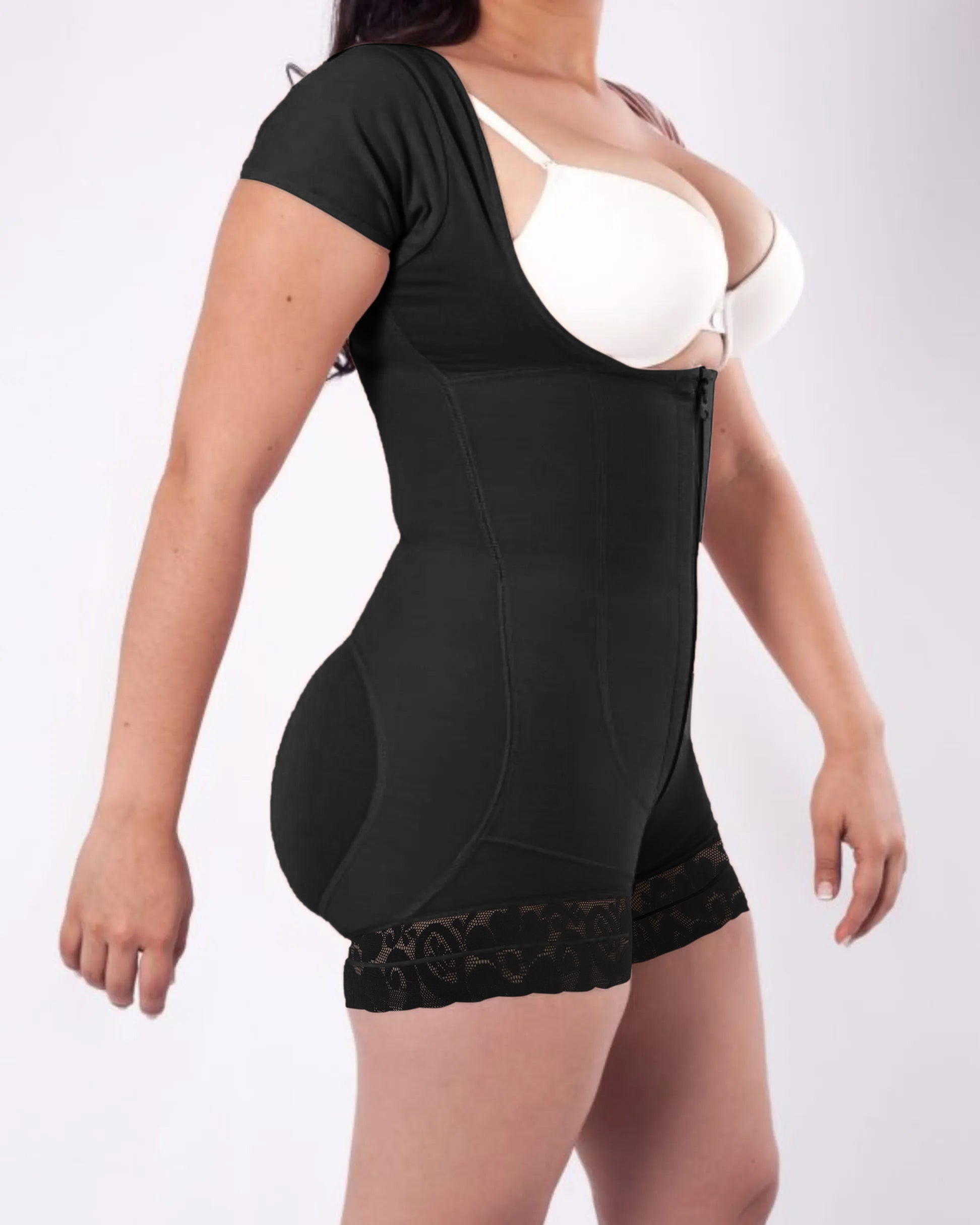 Kurzärmlige Fajas-Shapewear zur Bauchkontrolle