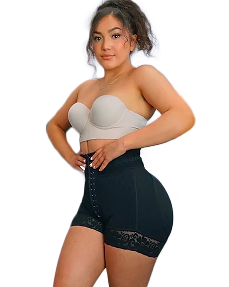 High Waisted Mid-Section Tummy Control Double Curvy Compression BBL Shorts