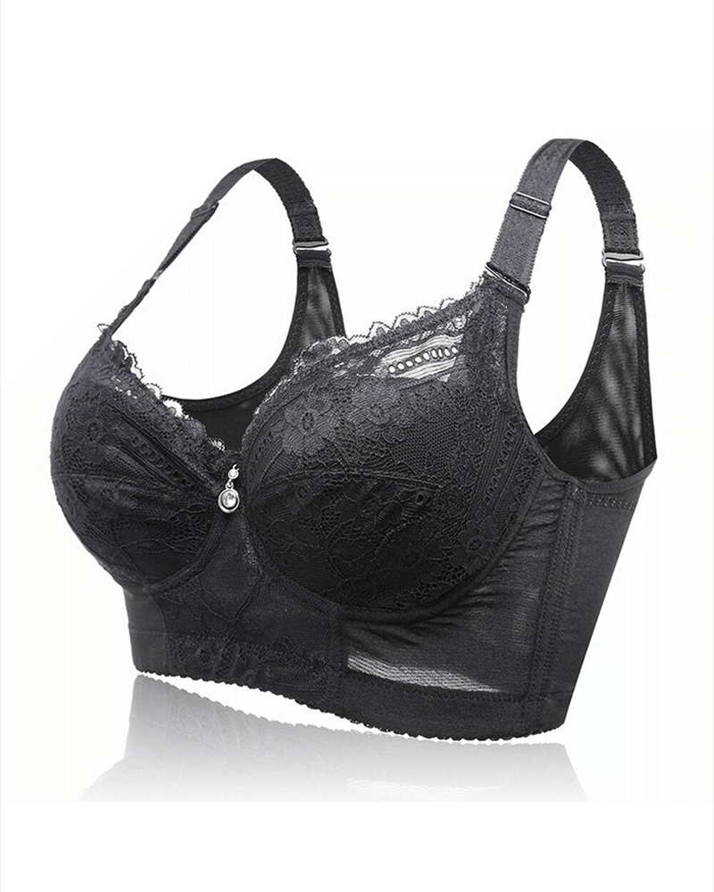 Langer Push-Up-BH mit Stickerei