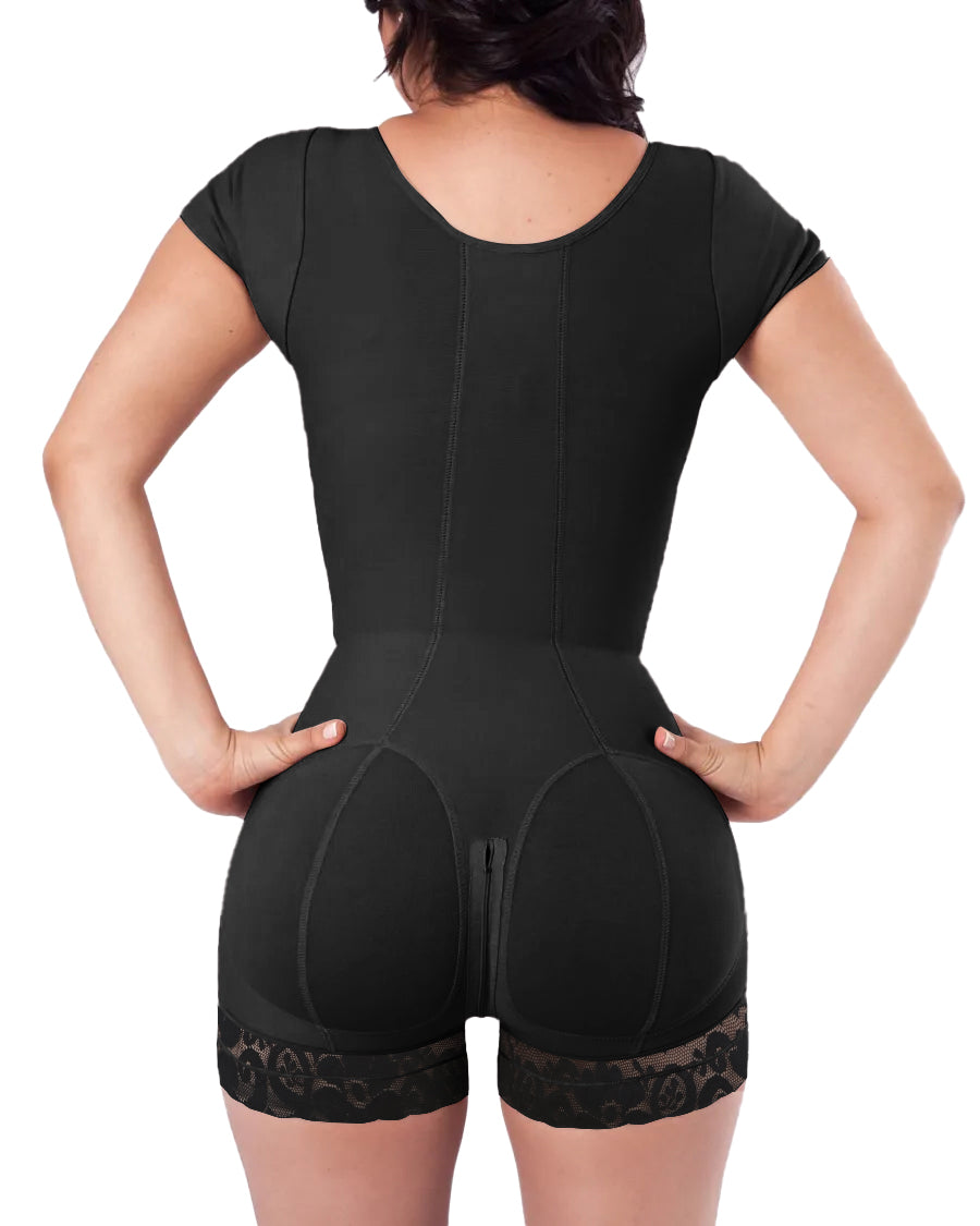 Kurzärmlige Fajas-Shapewear zur Bauchkontrolle