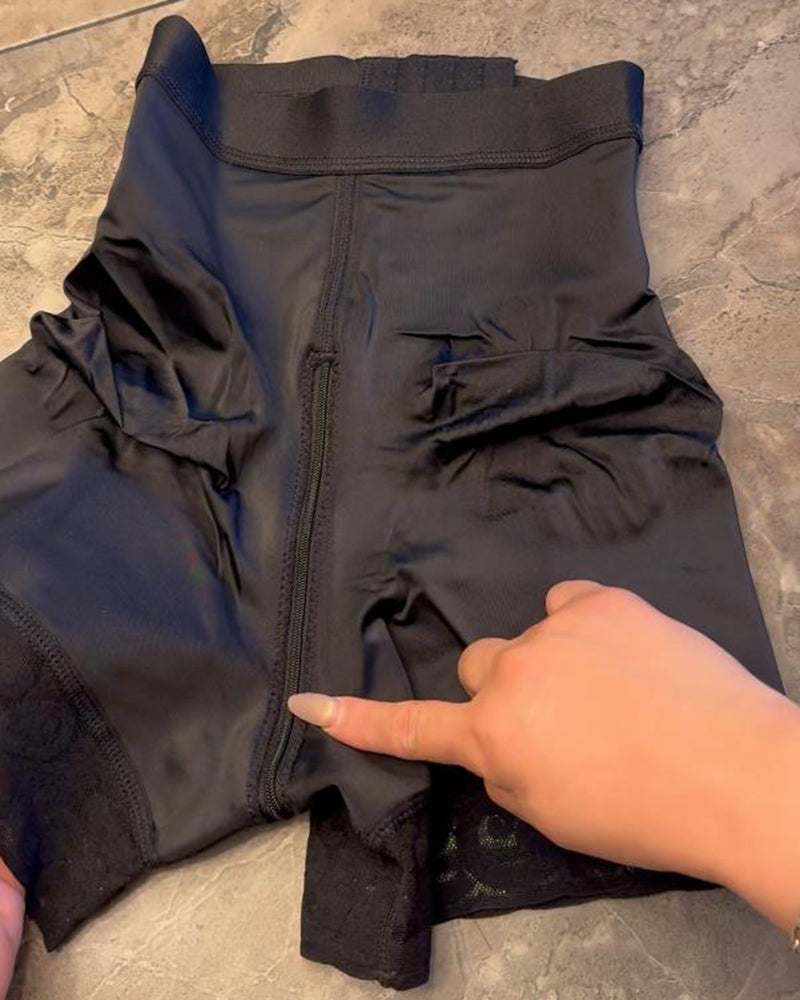 Pantalones cortos adelgazantes con botones y cintura alta