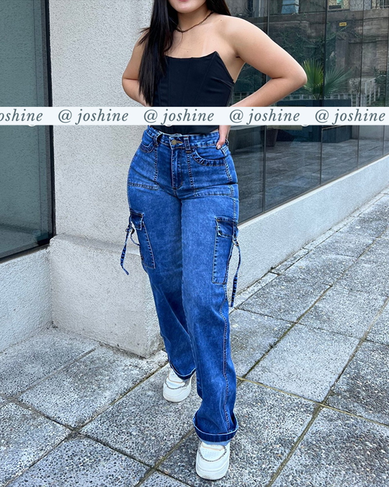 Nuevos jeans de moda de carga premium