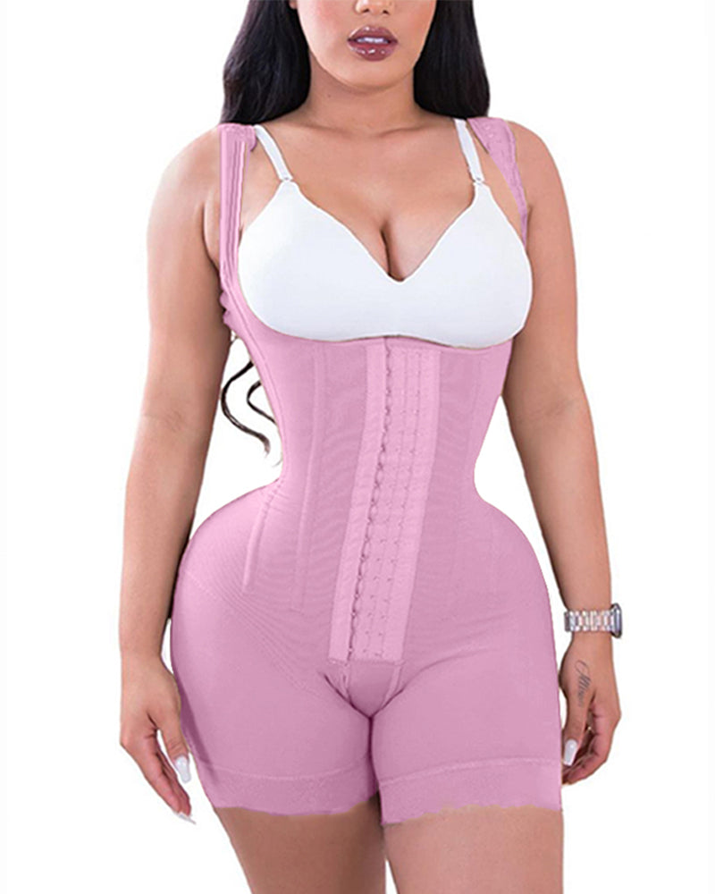 Fashion Tummy Control Double Compression Adjustable Bodysuit