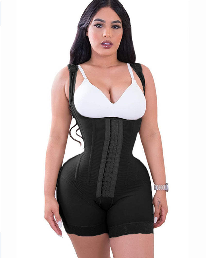 Fashion Tummy Control Double Compression Adjustable Bodysuit